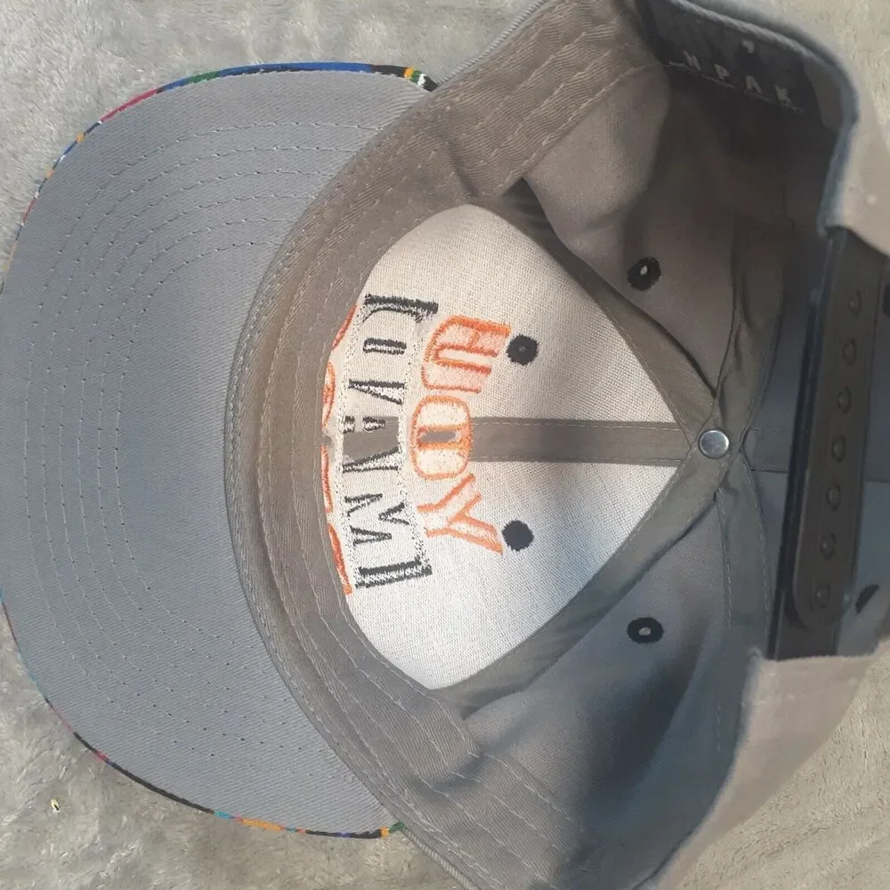 BOY'S SNAPBACK Baseball Hat YOU MAD BRO Gray Multicolored Graphics Geometric